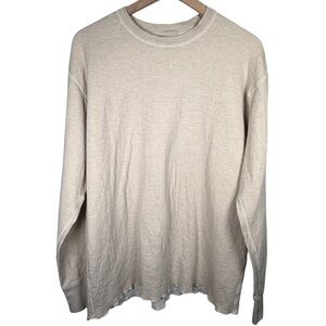 L.L.Bean Double Layer Crewneck Shirt XL Wool Blend Beige